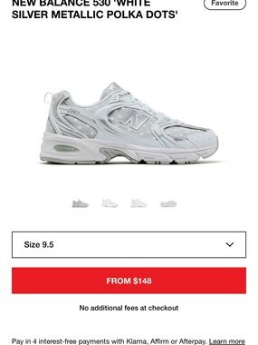 New Balance White Silver Polka Dot Athletic Sneakers